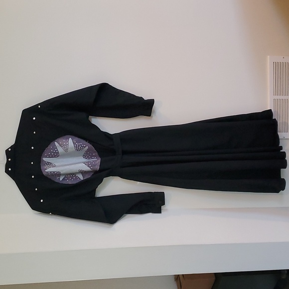 Vtg D Frank Size 6 Black Belted Shirt Dress Dolman Sleeves and Side Seam Pockets - Picture 2 of 16